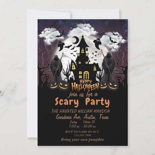 Halloween Party Planner Invitation (Front)