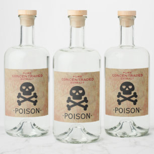 Halloween Party Poison Liquor Bottle Label