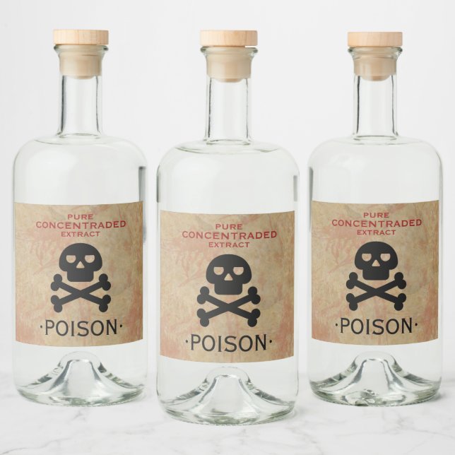 Halloween Party Poison  Liquor Bottle Label (Bottles)