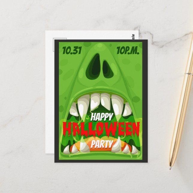 Halloween Party Postcard (Front/Back In Situ)
