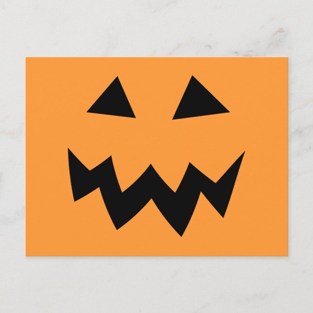 Halloween party postcards | pumpkin head face (Front)
