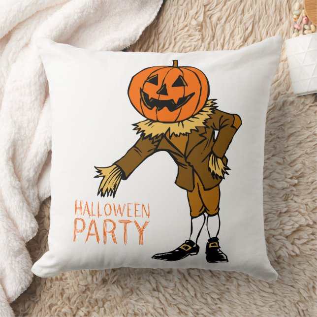 Halloween Party Pumpkin Guy Clip Art, Halloween Cushion (Blanket)