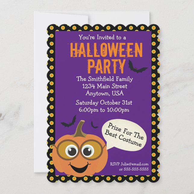 Halloween Party Pumpkin  Invitation (Front)