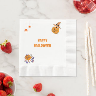 Halloween Party Pumpkin Paper Napkin