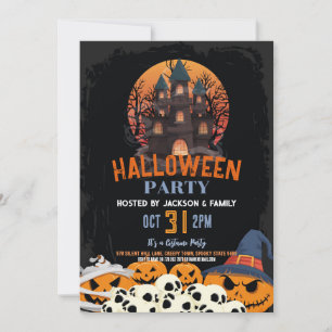 Halloween Party Pumpkin Party Haunted House Invitation