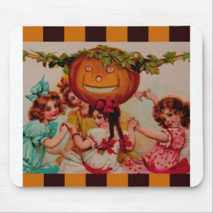 Halloween  Party Pumpkin Vintage Art Mouse Mat