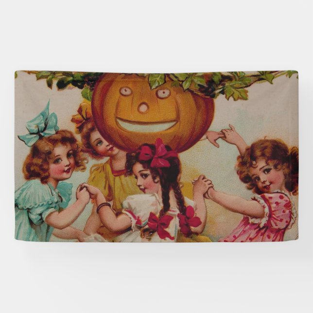 Halloween Party Pumpkin vintage Banner (Horizontal)