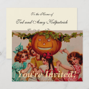 Halloween Party Pumpkin vintage Invitation