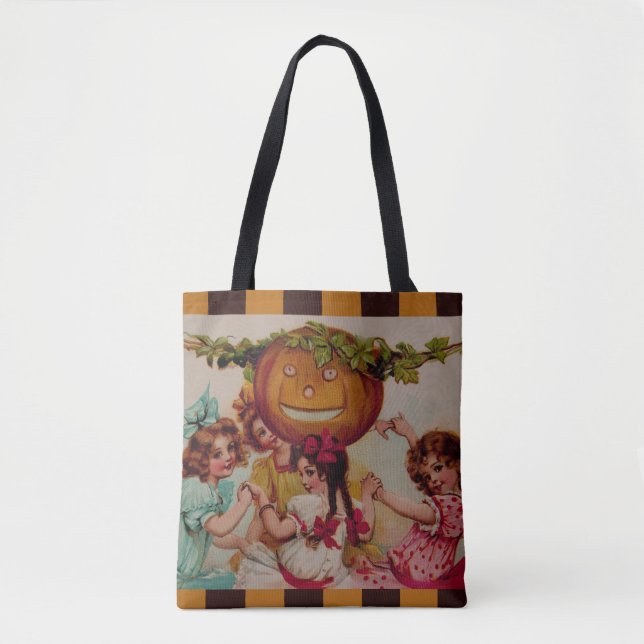 Halloween Party Pumpkin vintage Tote Bag (Front)