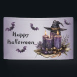 Halloween Party Purple Candles Bats Spooky Scary Banner<br><div class="desc">Halloween Party Purple Candles Bats Spooky Scary Banner. Unique,  beautiful,  stylish design. Easy to be personalised. Font style,  size and colours can be changed. Matching items are available.</div>