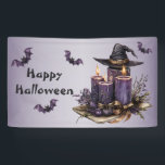 Halloween Party Purple Candles Bats Spooky Scary Banner<br><div class="desc">Halloween Party Purple Candles Bats Spooky Scary Banner. Unique,  beautiful,  stylish design. Easy to be personalised. Font style,  size and colours can be changed. Matching items are available.</div>