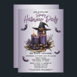 Halloween Party Purple Candles Bats Spooky Scary  Invitation<br><div class="desc">Halloween Party Purple Candles Bats Spooky Scary Invitation. Unique,  beautiful,  stylish design. Easy to be personalised. Font style,  size and colours can be changed. Matching items are available.</div>
