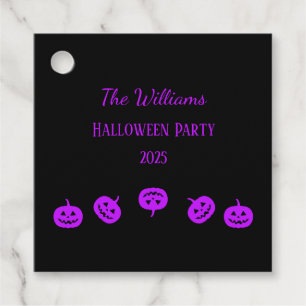 Halloween Party Purple Pumpkins Favour Tags