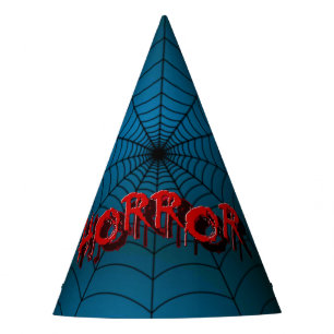 Halloween Party Red Horror Spider Web Blue Scary Party Hat