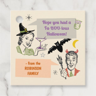 Halloween Party Retro Humour Faboolous Personalise Favour Tags
