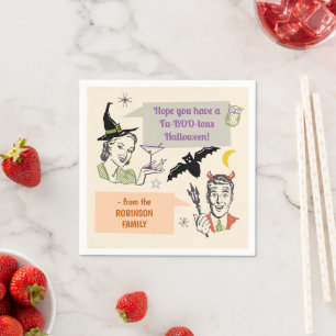 Halloween Party Retro Humour Faboolous Personalise Napkin