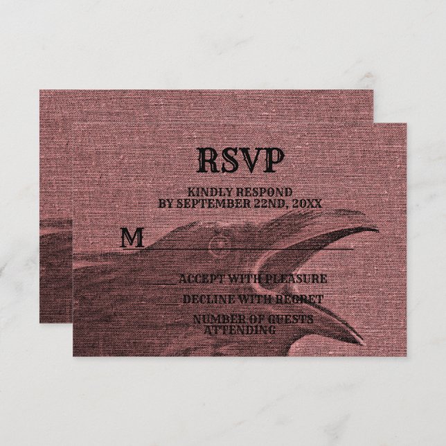 Halloween Party Scary Craw Raspberry Red Spooky RSVP Card (Front/Back)