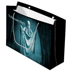 Halloween Party Scary Ghost Dark Blue Night Black Large Gift Bag
