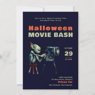 Halloween Party Scary Movies Night Imp Gremlin Invitation