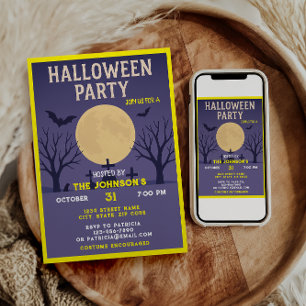 Halloween Party Scary Pumpkin Costume Kids Adults  Invitation