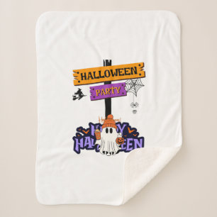 Halloween Party Sherpa Blanket