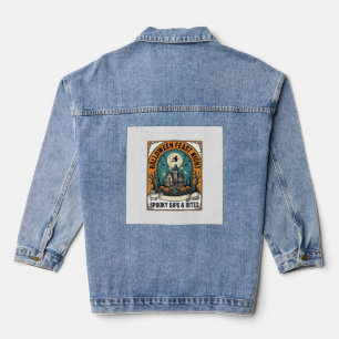 Halloween Party Shirt Spooky Feast Haunted House_1 Denim Jacket