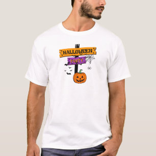Halloween Party" Signpost & Pumpkin T-Shirt