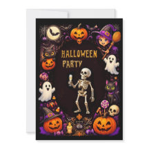 Halloween Party Skeleton with Champagne flute