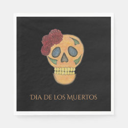 Halloween Party Skull Day of the Dead Fiesta Napkin