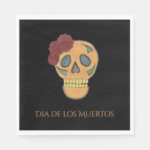 Halloween Party Skull Day of the Dead Fiesta Napkin