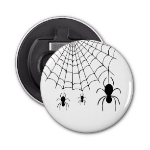 Halloween Party Spiders Black White Gothic Bottle Opener