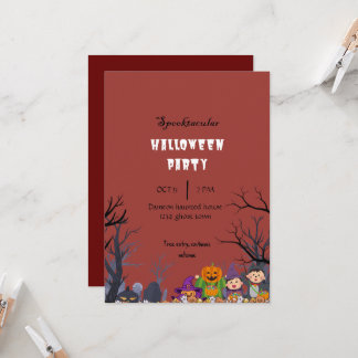 Halloween party spooktacular ghost invitation