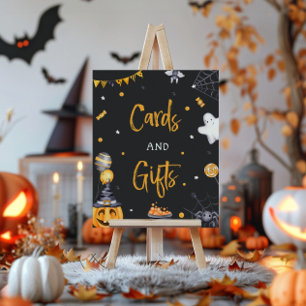 Halloween Party Spooky Birthday Card And Gift Sign