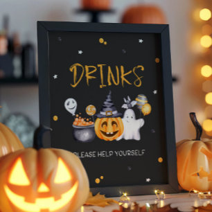 Halloween Party Spooky Birthday Drink Bar Sign