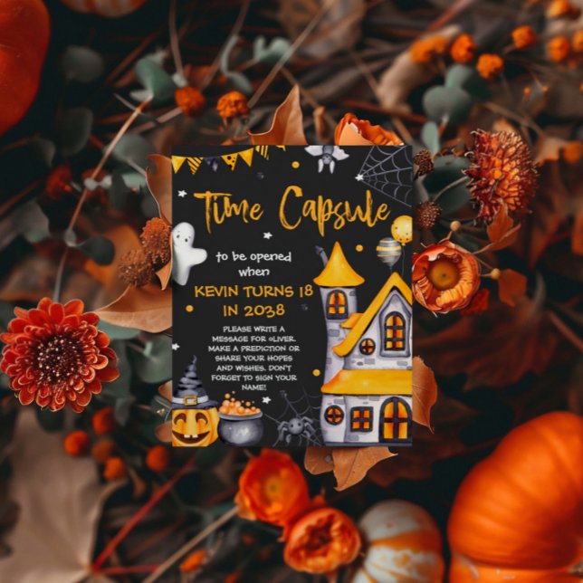 Halloween Party Spooky Birthday Time Capsule Sign (Creator Uploaded)