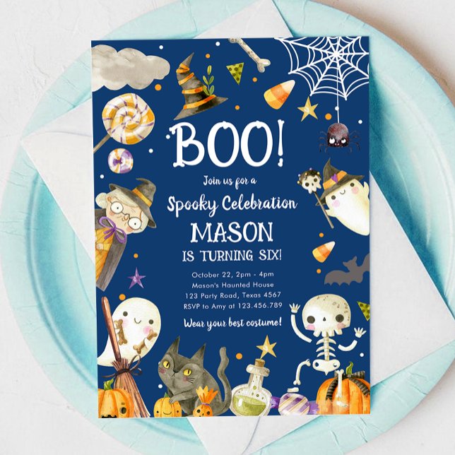 Halloween Party Spooky Celebration Boy Birthday Invitation (Creator Uploaded)