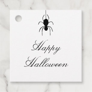 Halloween Party Spooky Spider Black White Favour Tags