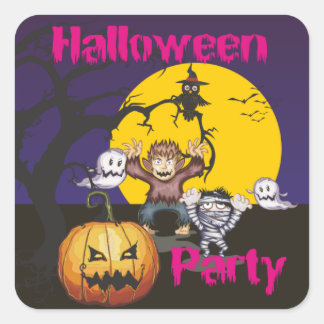 Halloween Party Square Sticker