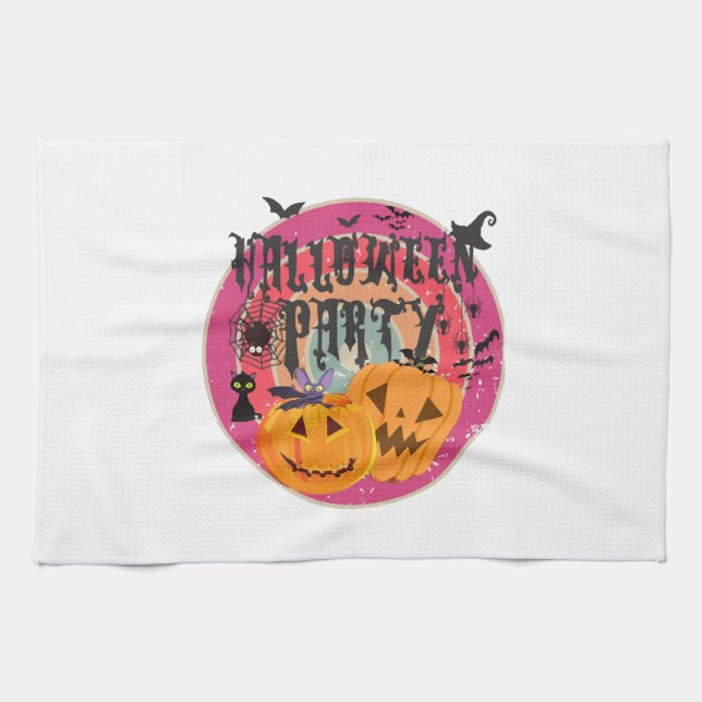 Halloween Party        Tea Towel (Horizontal)