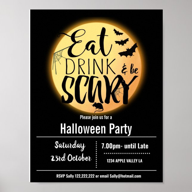 Halloween party  theme event poster (Front)