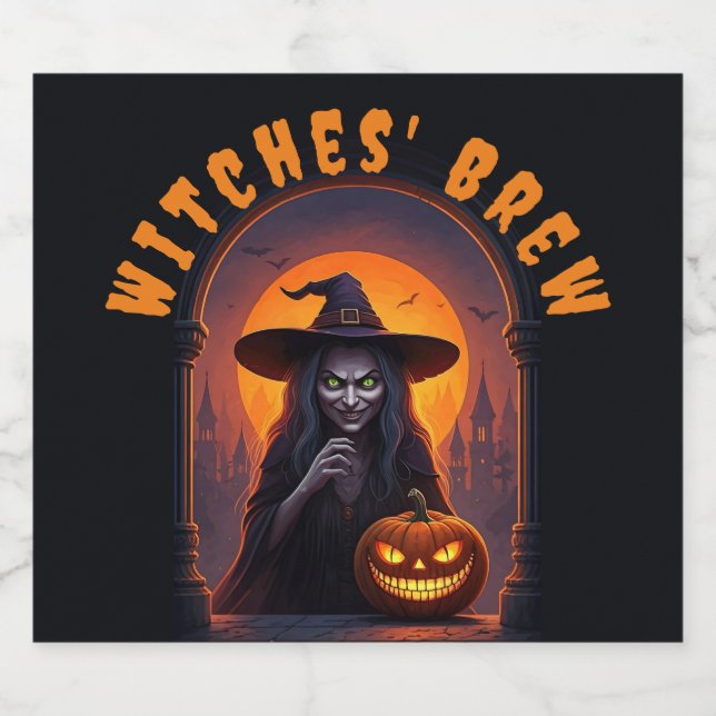 Halloween Party Theme — Witches' Brew Beer Bottle Label (Single Label)