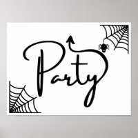 Halloween Party this way arrow straight ahead Post