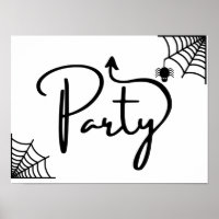 Halloween Party this way arrow straight ahead