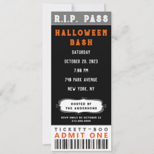 Halloween Party Ticket Invitation