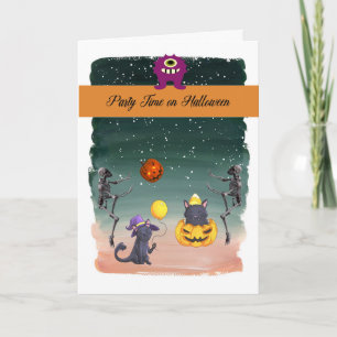 Halloween Party Time Card for Kids