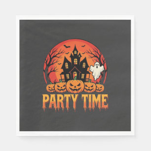 Halloween Party Time Ghost Pumpkin Design_1 Napkin
