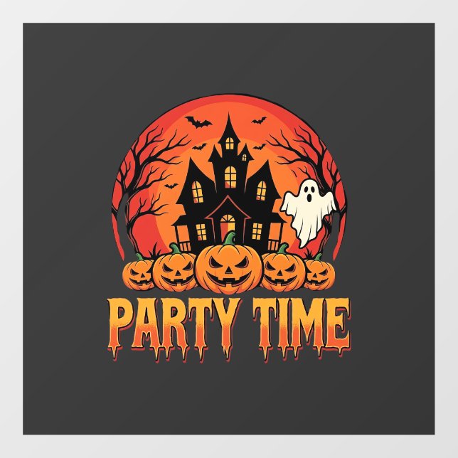 Halloween Party Time Ghost Pumpkin Design_1 Window Cling (Sheet)