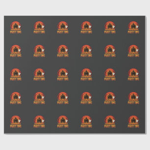 Halloween Party Time Ghost Pumpkin Design_1 Wrapping Paper