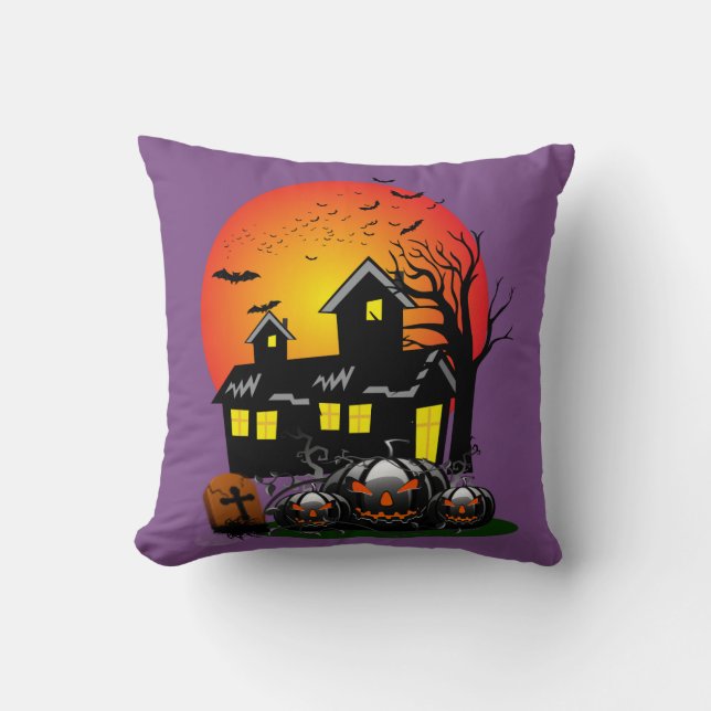 Halloween Party Time in Purple Cushion (Front)