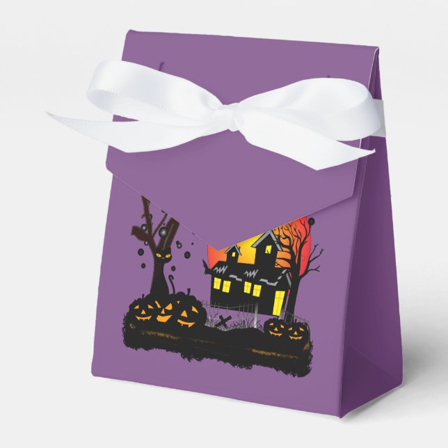 Halloween Party Time in Purple Favour Box (Front Side)